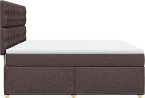 vidaXL Κρεβάτι Boxspring με Στρώμα Σκούρο Καφέ 180x200 εκ Υφασμάτινο