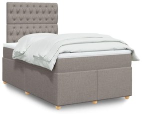 VidaXL Κρεβάτι Boxspring με Στρώμα Taupe 120x190 εκ. Υφασμάτινο