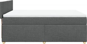 vidaXL Κρεβάτι Boxspring με Στρώμα Σκούρο Γκρι 140x200 εκ Υφασμάτινο