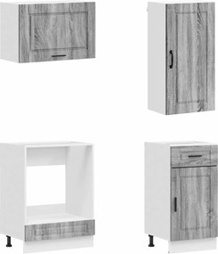vidaXL Μονάδα κουζίνας PORTO 8 pcs Γκρι Sonoma Επεξεργασμένο Ξύλο