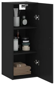 vidaXL Ντουλάπι Τοίχου Μαύρο 34,5x34x90 εκ.