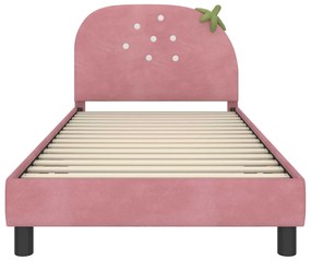 vidaXL Κρεβάτι Παιδικής Κρεβατοκάμαρας με Κεφαλάκι Ροζ 90 x 190 cm