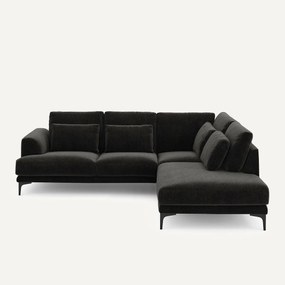 Γωνιακός καναπές δεξιός από βελούδινο chenille, Marsile