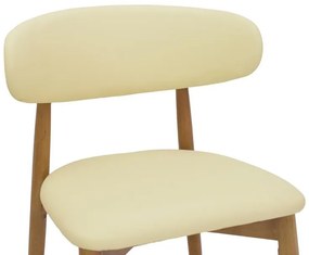Καρέκλα Ubene rubberwood και pu σε καρυδί και μπεζ απόχρωση 46x58x79εκ 46x58x79 εκ.