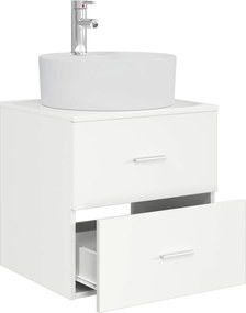 vidaXL Επιτοίχια Λεκάνη Έπιπλο Λευκό 49,5 x 44,5 x 65 εκ