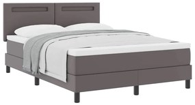 vidaXL Κρεβάτι με Στρώμα με στρώμα Γκρι 160 x 200 cm Τεχνητό δέρμα