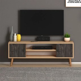 Έπιπλο τηλεόρασης Parma Megapap χρώμα industrial grey - oak 120x30x40εκ.
