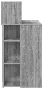 vidaXL Γραφείο με Αποθήκευση με ράφι Γκρι sonoma 90 x 48 x 101.5 εκ.
