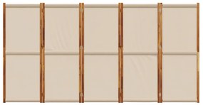 vidaXL Διαχωριστικό Δωματίου με 5 Πάνελ Taupe 250 x 180 εκ.