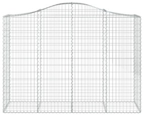 Συρματοκιβώτια Τοξωτά 12 τεμ. 200x50x140/160 εκ. Γαλβαν. Ατσάλι - Ασήμι