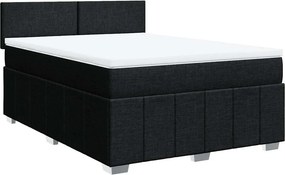 vidaXL Κρεβάτι Boxspring με Στρώμα Μαύρο 140x200 εκ. Υφασμάτινο