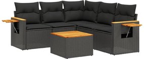 vidaXL Patio Sofa Set 5-θέσια Black