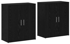 vidaXL Highboard 2 pcs Μαύρη δρυς 60 x 31 x 70 εκ Επεξεργασμένο ξύλο