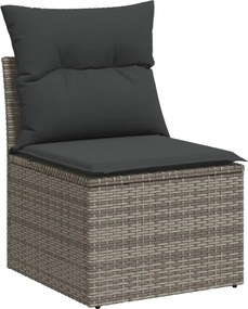 vidaXL Patio Sofa Set 9-θέσια Grey and Dark Grey