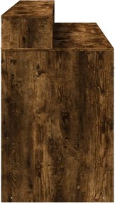 vidaXL Γραφείο με LED Καπνιστή δρυς 140x55x91 εκ. Επεξεργ. Ξύλο