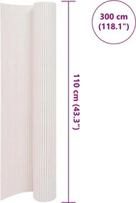 vidaXL Περίφραξη Κήπου Διπλής Όψης Λευκή 110 x 300 εκ.
