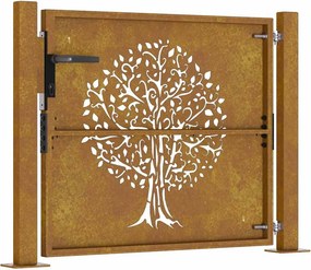 vidaXL Πύλη Κήπου 100 x 75 cm Ατσάλι με Επικάλυψη Πούδρας Κλειδώσιμο