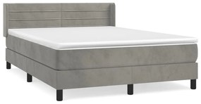 ΚΡΕΒΑΤΙ BOXSPRING ΜΕ ΣΤΡΩΜΑ ΑΝΟΙΧΤΟ ΓΚΡΙ 140X200 ΕΚ. ΒΕΛΟΥΔΙΝΟ 3131021