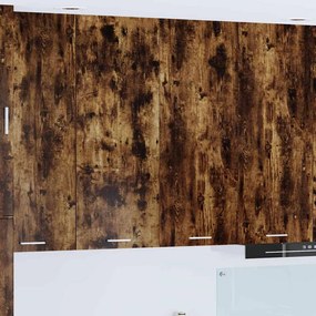 vidaXL Κρεμαστό ντουλάπι με πόρτα Riga Καπνιστό Δρύς 80 x 31 x 100 εκ.