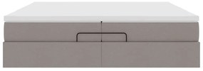 vidaXL Οθωμανικό κρεβάτι με στρώματα Taupe 200x200cm ύφασμα