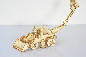 Intra απο ξύλο plywood 3mm-4mm πάχος – Σετ παζλ Τρισδιάστατου Μοντέλου Εκσκαφέας Loader 30x30 cm INTRAVECTRY-MY542590