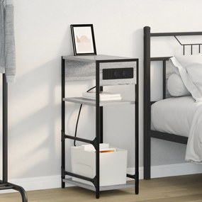 vidaXL Κομοδίνο Γκρι sonoma 40 x 27 x 76 εκ Επεξεργασμένο ξύλο