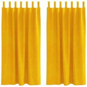 vidaXL Κουρτίνες 2 pcs Χαμομηλί κίτρινο 140 x 175 cm Βελούδο