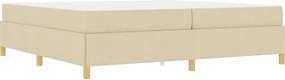 vidaXL Σκελετός Κρεβατιού με στρώμα Κρεμ 200 x 200 cm ύφασμα