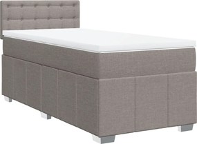 vidaXL Κρεβάτι Boxspring με Στρώμα Taupe 100 x 200 εκ. Υφασμάτινο