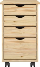vidaXL Κινητό Ντουλάπι με τροχούς Καφέ 34 x 39 x 56 εκ Στερεό πεύκο