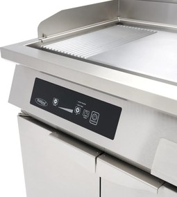 Induction Griddle 700 - Smooth and Grooved - 10000W - Double - with Stand