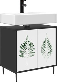 vidaXL Ντουλάπι Μπάνιου HANAU Μαύρη Δρυς 60 x 40 x 61 εκ