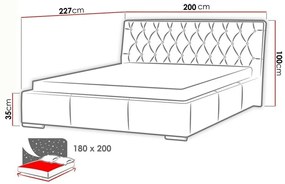Κρεβάτι Baltimore 102, Διπλό, Μαύρο, 180x200, Οικολογικό δέρμα, Τάβλες για Κρεβάτι, 200x227x100cm, 132 kg | Epipla1.gr
