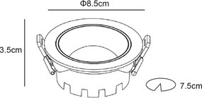 LED Κινητό Σποτ Χωνευτό Low 7W 3000/4000/5000K/CCT 36° ⌀8,5cm Λευκό