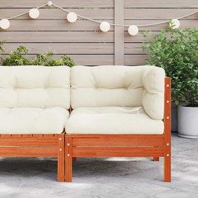 vidaXL Patio Sofa Καφέ ξύλο πεύκου