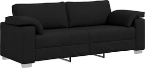vidaXL Καναπές 2 pcs Μαύρο 219 x 80 x 82 εκ ύφασμα