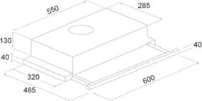 Karag H71 Inox 90 - Εντοιχισμενος Συρομενος Απορροφητηρας 90 εκ.
