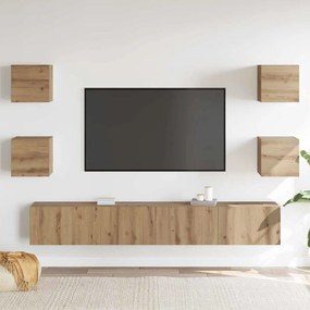 vidaXL Ντουλάπι TV 6 pcs Καφέ 200 x 30 x 30 cm Επεξεργασμένο ξύλο