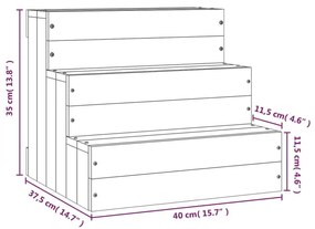 Σκάλα Κατοικίδιου 40 x 37,5 x 35 εκ. από Μασίφ Ξύλο Πεύκου - Καφέ