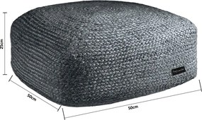 Πουφ (50x50x25) Guy Laroche Boho Anthracite