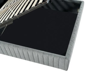 Κρεβάτι διπλό Zilin pakoworld ύφασμα ανθρακί-beige 160x200εκ