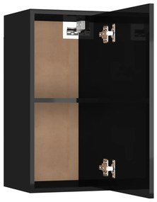 vidaXL Έπιπλα Τηλεόρασης 2 τεμ. Γυαλ. Μαύρα 30,5x30x60εκ. Μοριοσανίδα