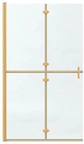 vidaXL Τοίχος ντους Walk-in Χρυσό και διαφανές 110 x 190 cm