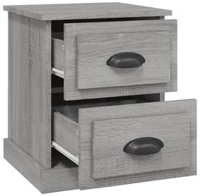 vidaXL Κομοδίνα 2 τεμ. Γκρι Sonoma 39x39x47,5 εκ. Επεξεργασμένο Ξύλο