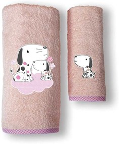 Βρεφικές Πετσέτες (Σετ 2τμχ) Sb Home Baby Puppy Pink 450gsm