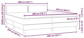 BOX SPRING ΚΡΕΒΑΤΙ ΜΕ ΣΤΡΩΜΑ ΣΚΟΥΡΟ ΜΠΛΕ 200X220 CM ΒΕΛΟΥΔΙΝΟ 3316183