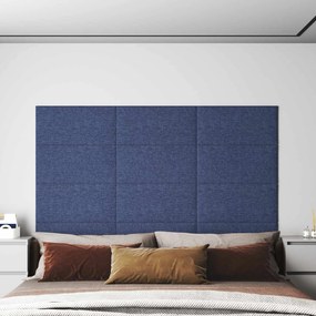 vidaXL Κεφαλάρι Τοίχου 12 pcs 60 x 30 cm Μπλε ύφασμα