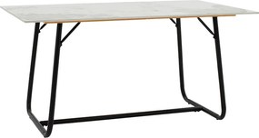 Τραπέζι Revello pakoworld sintered stone λευκό μαρμάρου-μαύρο 150x90x75εκ