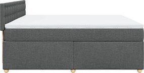 vidaXL Κρεβάτι Boxspring με Στρώμα Σκούρο Γκρι 180x200 εκ Υφασμάτιν