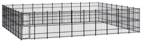 Κλουβί Σκύλου Εξωτερικού Χώρου 73,73 μ² από Ατσάλι - Μαύρο